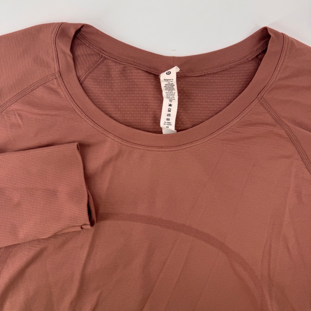 Lululemon Swiftly Tech Long Sleeve Shirt 2.0 Women Size 20 Rust Pink Seamless